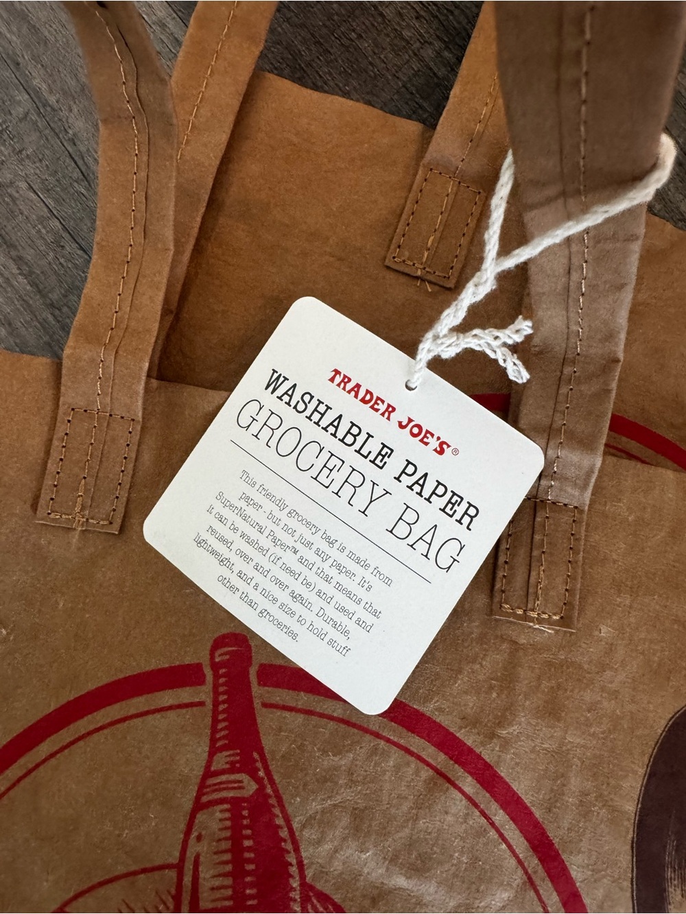 Trader Joe's Brown Reusable Tote Bag - Eco-Friendly Grocery Bag - Picture 3 of 3